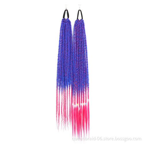 Ponytail Hair Extensions False Overhead Tail With Rubber Elastic Band Braiding Hairpiece Pigtail Synthetic